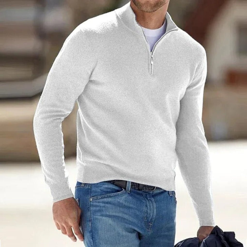 Henoch® | Men’s Quarter Zip Sweater With High Collar