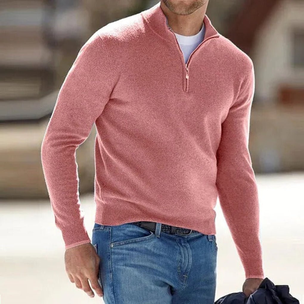Henoch® | Men’s Quarter Zip Sweater With High Collar