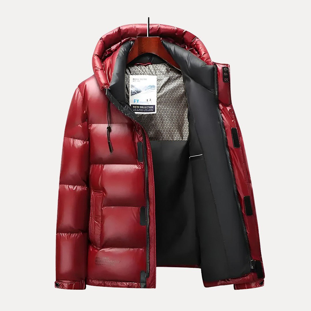 Nizar® | Men’s Quilted Puffer Jacket With Gloss Finish