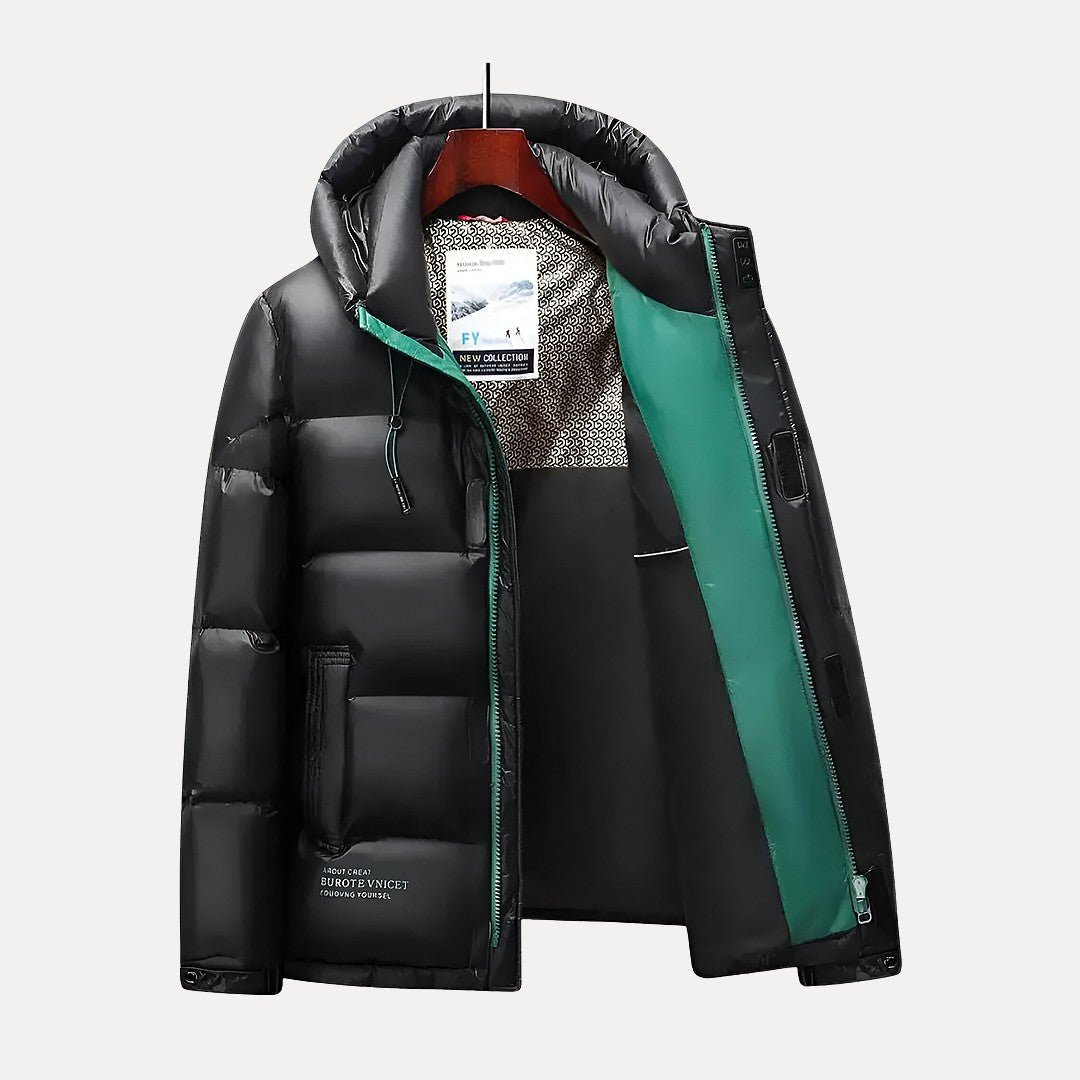 Nizar® | Men’s Quilted Puffer Jacket With Gloss Finish
