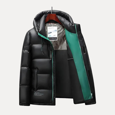 Nizar® | Men’s Quilted Puffer Jacket With Gloss Finish