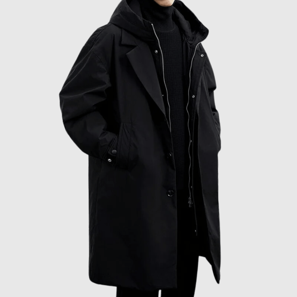 Ian® | Men’s Winter Trench Coat with Faux Fur Lining