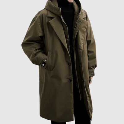 Ian® | Men’s Winter Trench Coat with Faux Fur Lining