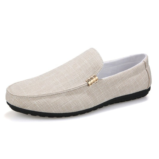Zeus® | Beige light weight canvas loafers