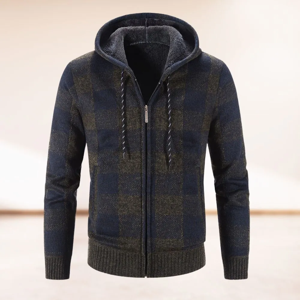 Forbes® | Fashionably Warm Checked Cardigan With Hood