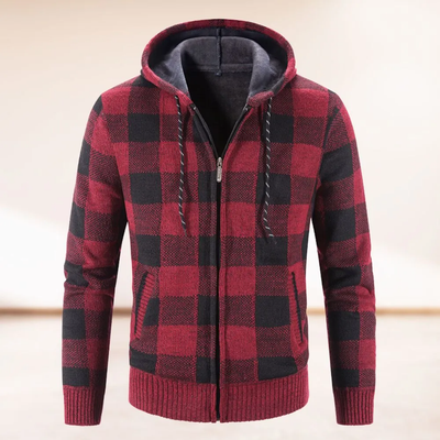 Forbes® | Fashionably Warm Checked Cardigan With Hood