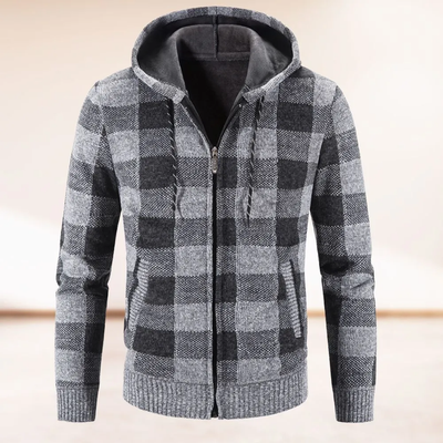 Forbes® | Fashionably Warm Checked Cardigan With Hood