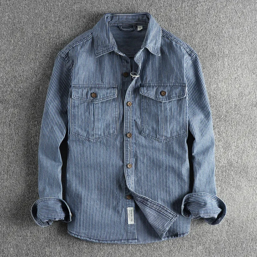Valdemar® | Fashionable striped men's shirt made of denim