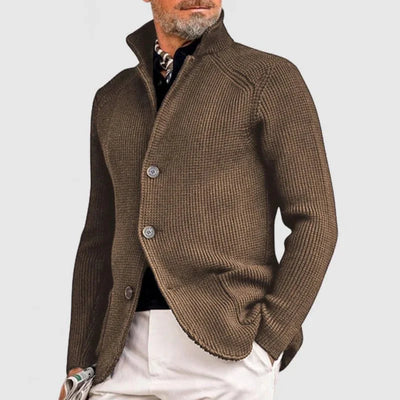 Braxton | Classic knitted cardigan with ribbed design and buttons