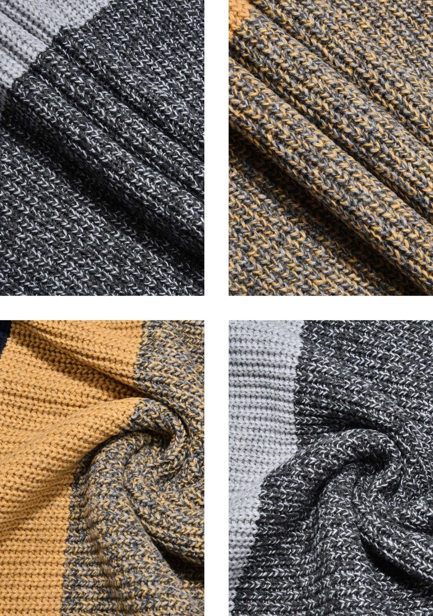 Umar | Modern colorblock sweater with round neck in fine knit
