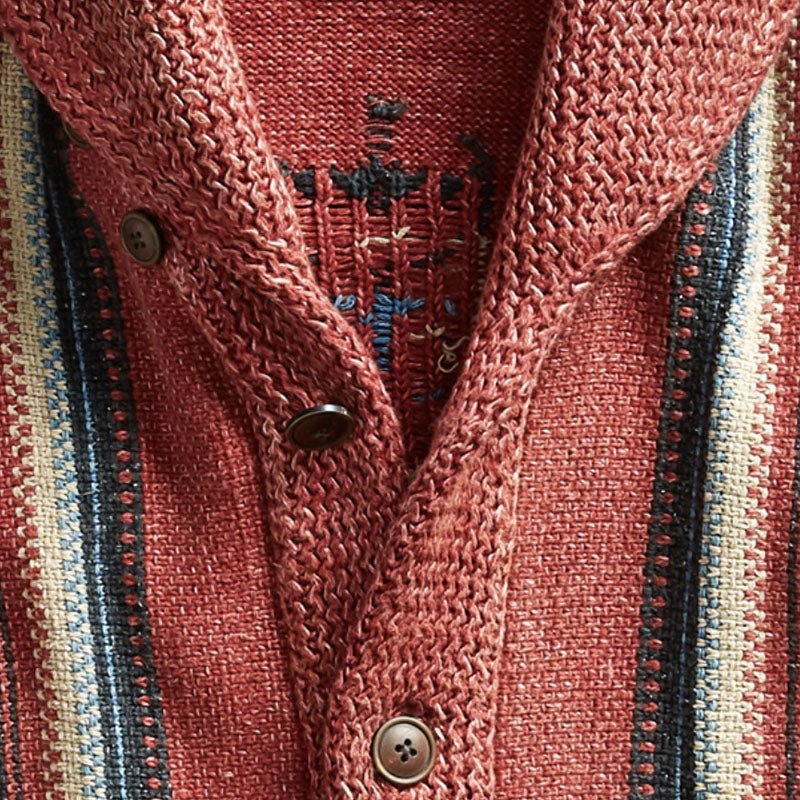 Imanol | Vintage jacquard cardigan with lapels and button closure