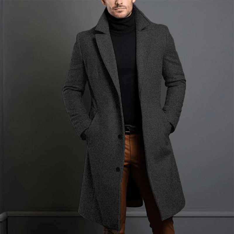 Cosme | Classic wool coat with lapel collar and button placket