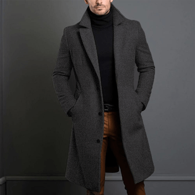 Cosme | Classic wool coat with lapel collar and button placket