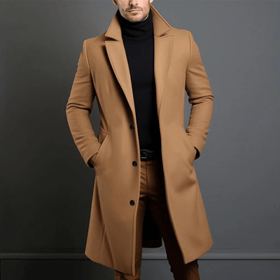 Cosme | Classic wool coat with lapel collar and button placket