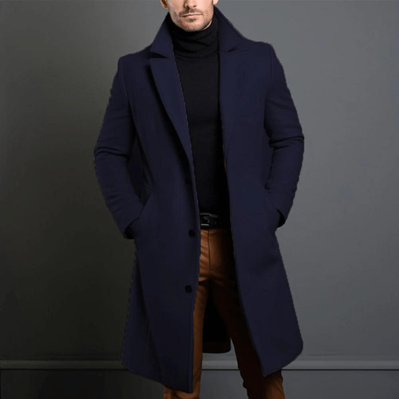 Cosme | Classic wool coat with lapel collar and button placket