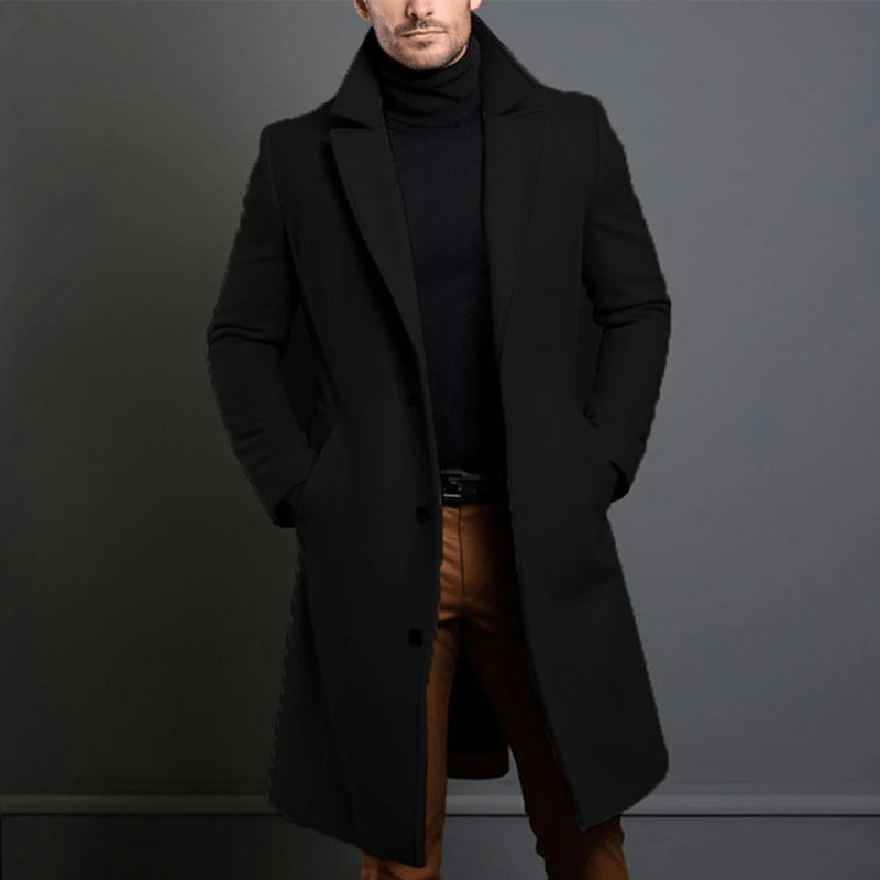 Cosme | Classic wool coat with lapel collar and button placket