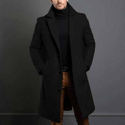 Cosme | Classic wool coat with lapel collar and button placket