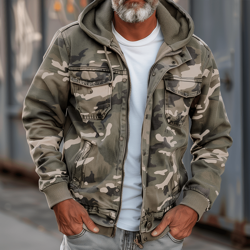 Lino | Camouflage cargo hoodies and large pockets