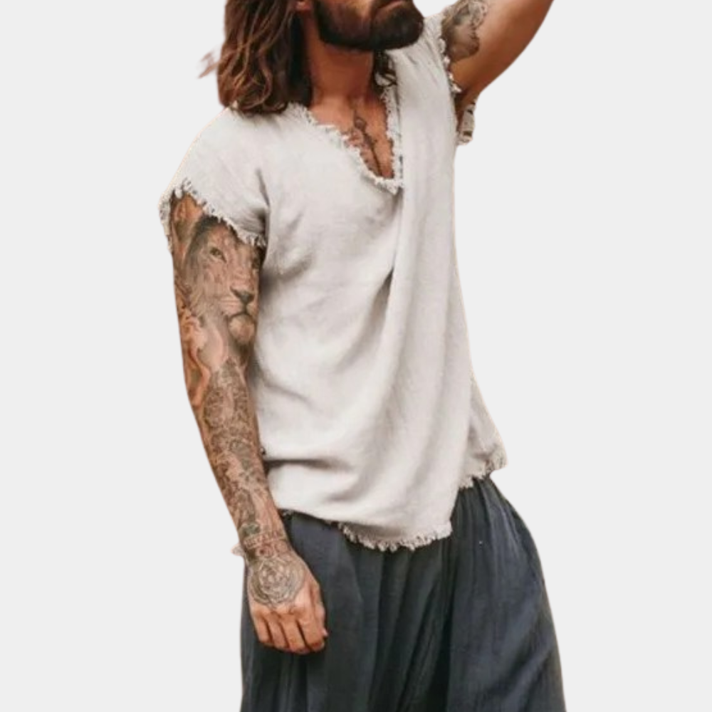 Francisco® | Casual men's shirt with a V-neck