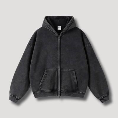 Odiseo | Vintage Solid Zip-Up Hoodie