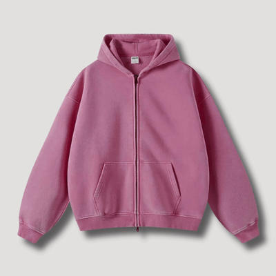 Odiseo | Vintage Solid Zip-Up Hoodie