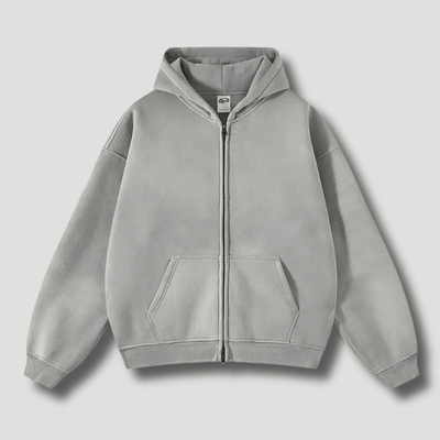 Odiseo | Vintage Solid Zip-Up Hoodie
