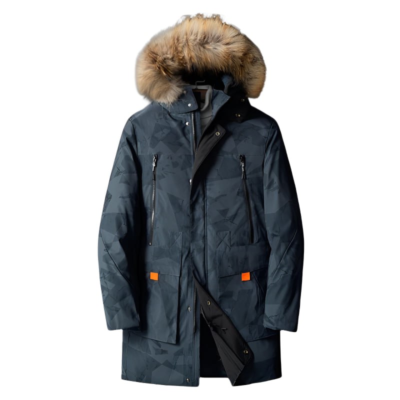Finbar | Men's insulated parka with faux fur hood