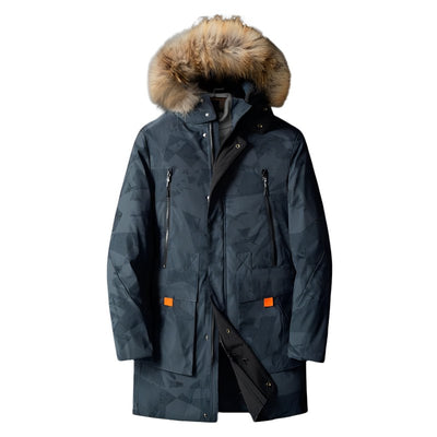 Finbar | Men's insulated parka with faux fur hood