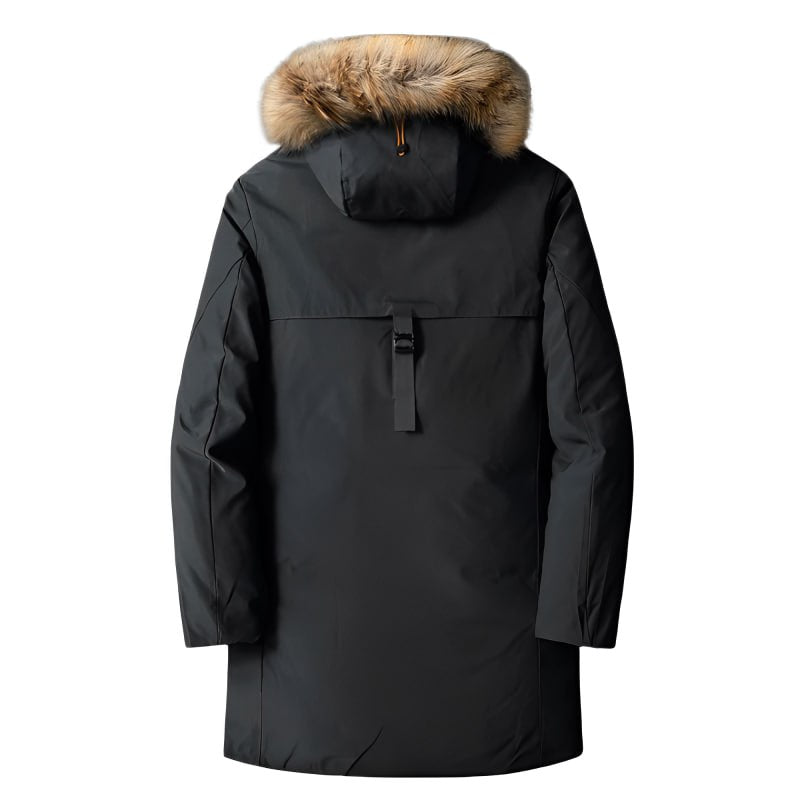 Finbar | Men's insulated parka with faux fur hood