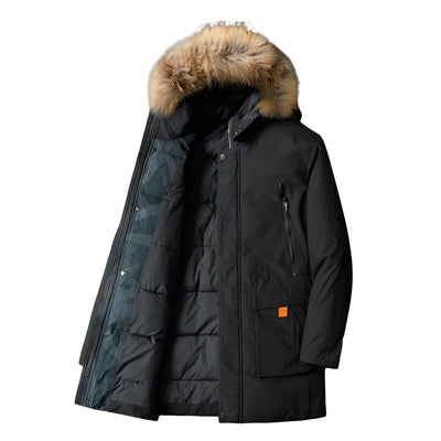 Finbar | Men's insulated parka with faux fur hood