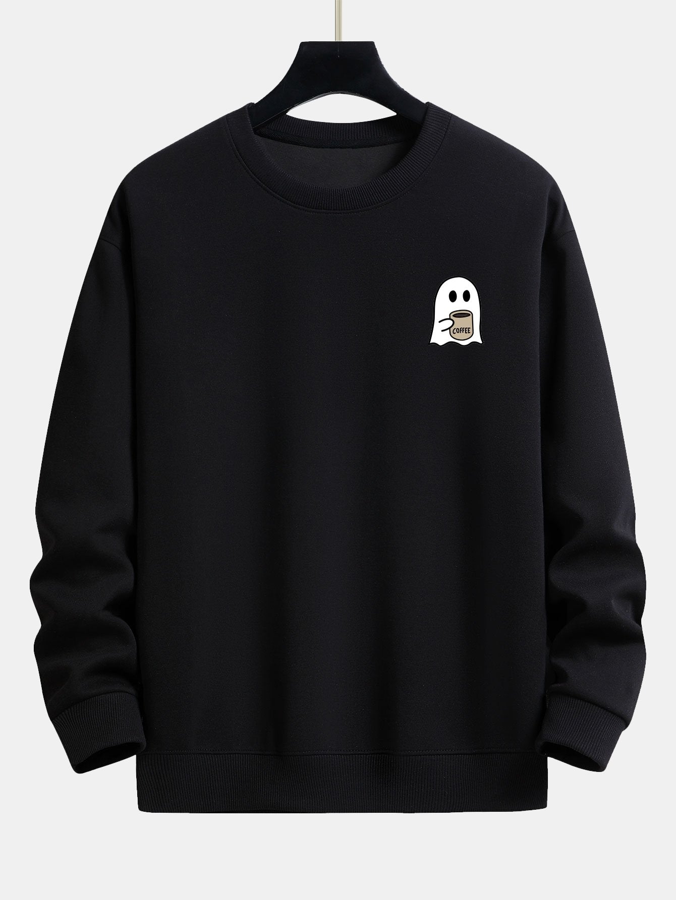 Ferdinand® | Ghost Drinking Coffee Print Relax Fit Sweatshirt