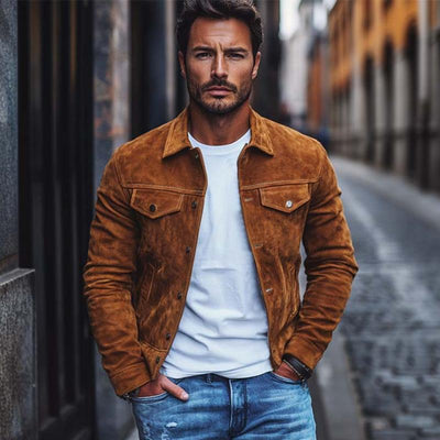 Men's Classic Casallti-Pocket SliFit Sede Jacket