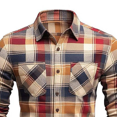 Men's Classic Casal SliFit Check Brshed Cotn Long Sleeve Shirt