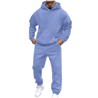 Men's Casal Loose Fleece Long-sleeved Hoodie Sweatpants Set