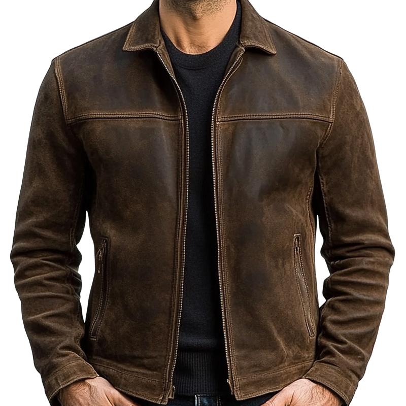 Bettina® | Men's Zipper Leather Jacket 98679789U