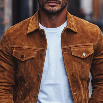 Men's Classic Casallti-Pocket SliFit Sede Jacket