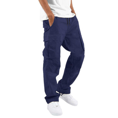 Men's Casal Drawstringlti-pocket Cotn Blend Cargo Pants