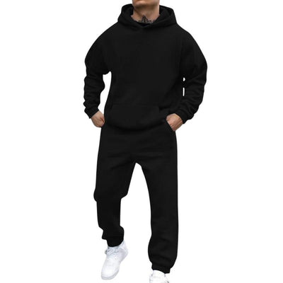 Men's Casal Loose Fleece Long-sleeved Hoodie Sweatpants Set