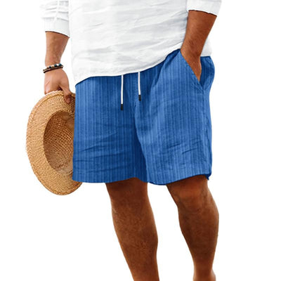 Men's Cotn Blend Striped Beach Drawstring Shorts