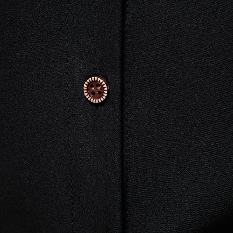 Men's Casal Lapel Slanted Placket Asymmetric SliFit Long Sleeve Shirt