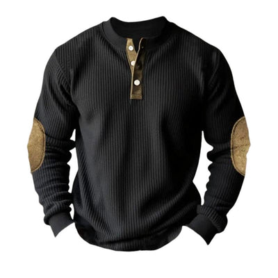 Barry® | Men's Casual Colorblock Henley Collar Long Sleeve Sweatshirt 97391370Y