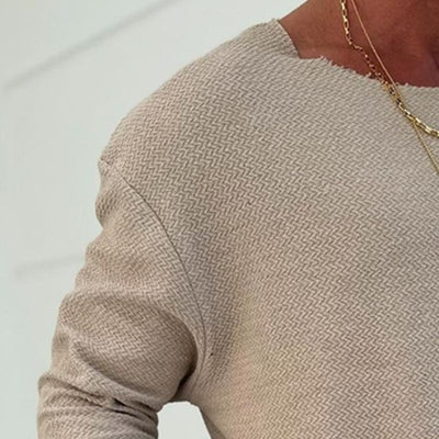 Men's Retro Casal Printed Rond Neck Long Sleeve T-Shirt