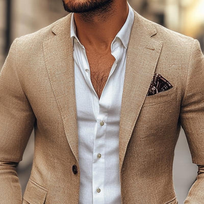 Men's Fashion Notch Lapel Two Buttons Casual Blazer