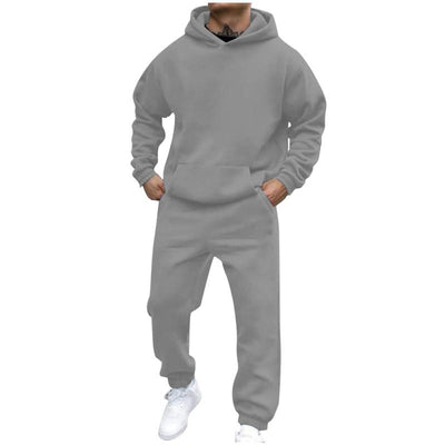 Men's Casal Loose Fleece Long-sleeved Hoodie Sweatpants Set