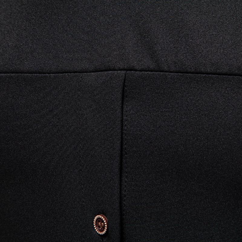 Men's Casal Lapel Slanted Placket Asymmetric SliFit Long Sleeve Shirt