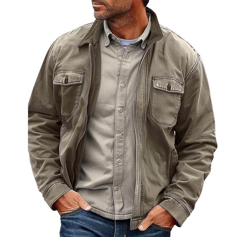Men's Vine Distressed Canvasip Jacket