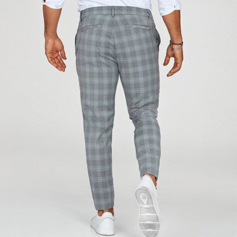 Matthew® | Elegant Men's Slim Fit Pants With Checkered Pattern