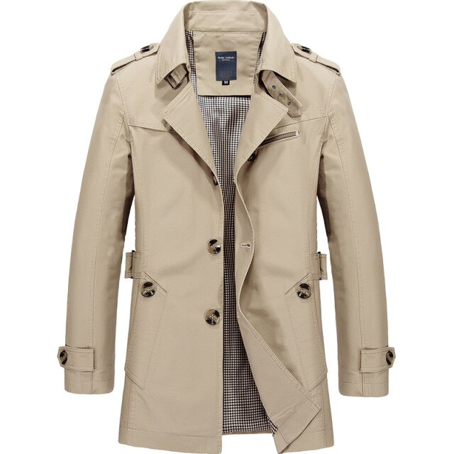 Leandro | Classic trench coat with checked lining for men