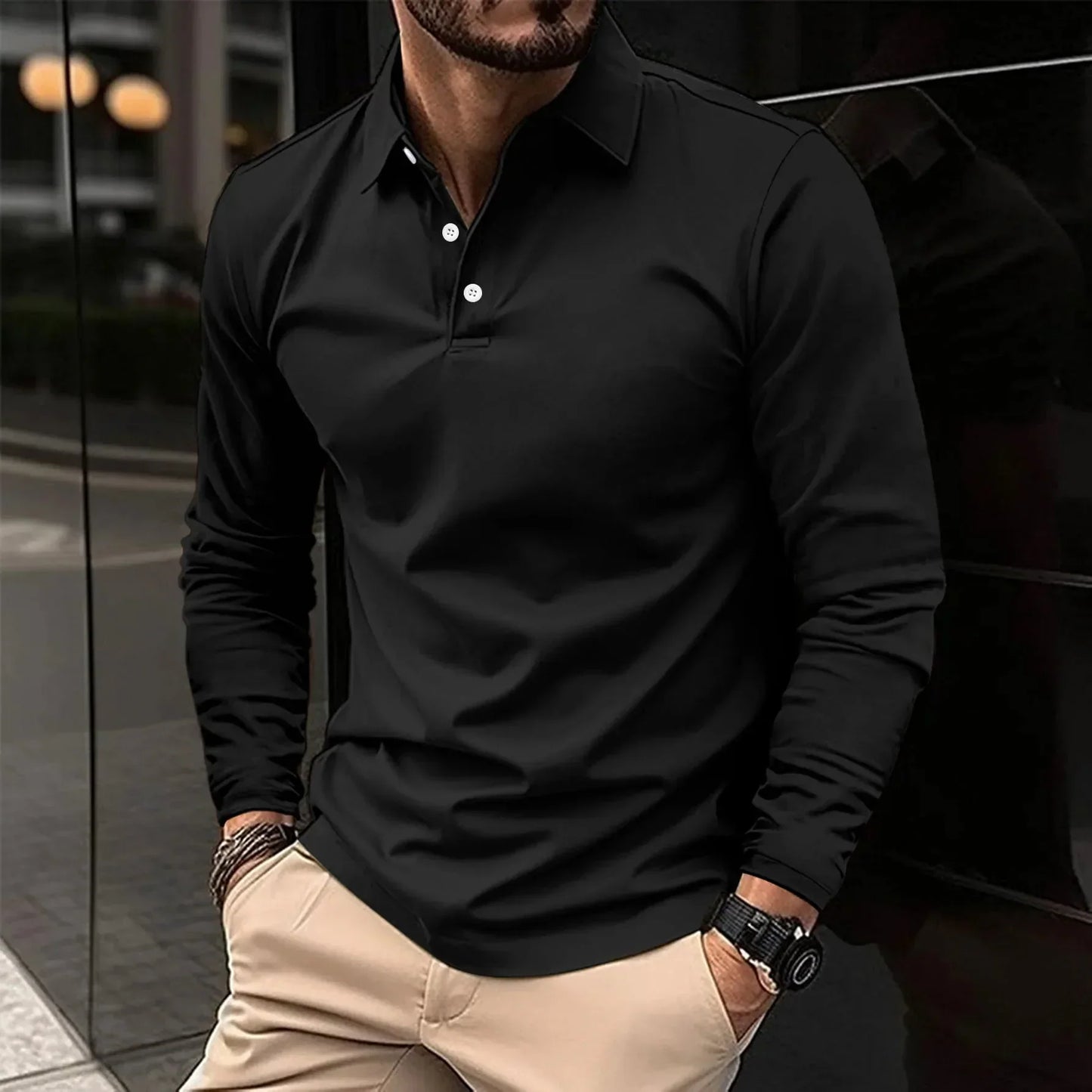 Jeremiah® | Long sleeve casual polo shirt
