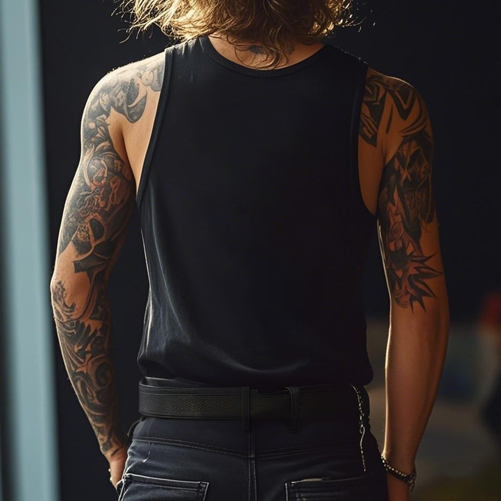 Men's Retro "SPERSTAR" Print Casal Crew Neck Tank p